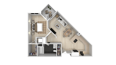 1 Bedroom 1 Bath A Fee Restricted 135 135 floor plan